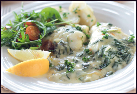 Creamy Smoked Haddock with Spinach